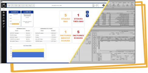 L'interface de Gabali ERP, plus ergonomique et plus claire que les autres logiciels de gestion d'activité.